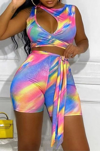 Pagliaccetto regolare con stampa sexy multicolore alla moda