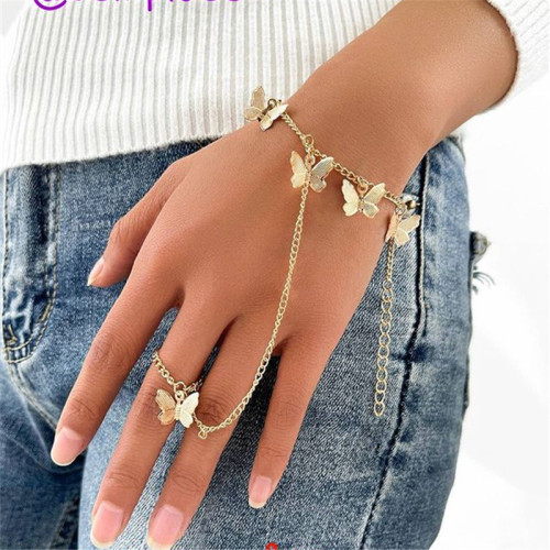 Pulseira de pingente de borboleta personalizada moda dourada