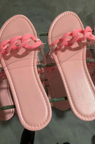 Sapatos de porta aberta rosa Sexy Street Split Joint