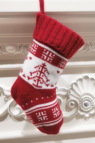 Red Fashion Party Wapiti Snowflakes Albero di Natale stampato Calzino con snodo diviso