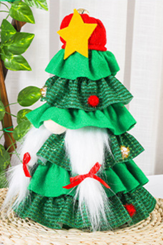 Trajes Impressos de Árvore de Natal para Festa de Natal Verde Lago Verde