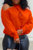 Hauts évidés solides à la mode orange