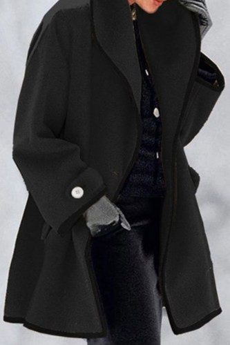 Capispalla con colletto con cappuccio patchwork casual alla moda nera