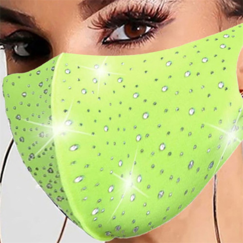 Maschera per trapano a caldo patchwork casual alla moda verde frutta