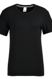 T-shirts à col rond basiques à imprimé de lettres décontractées noires