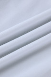 White Fashion Casual Solid Tassel Regular High Waist Pencil Trousers