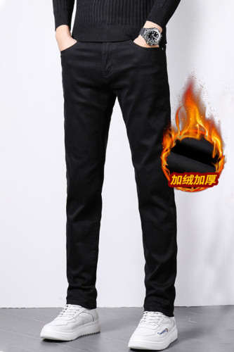 Cowboy Black Casual Solid Split Joint Straight Mid Waist Straight Solid Color Pants