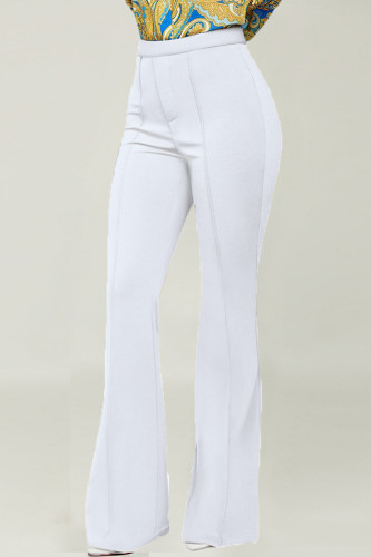 Pantaloni a vita alta regolari basic casual alla moda bianchi
