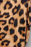 Leopard Print Sexy Print Leopard Patchwork Spaghetti Strap Straight Jumpsuits