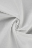 Tops de retalhos sólidos assimétricos casual moda branca