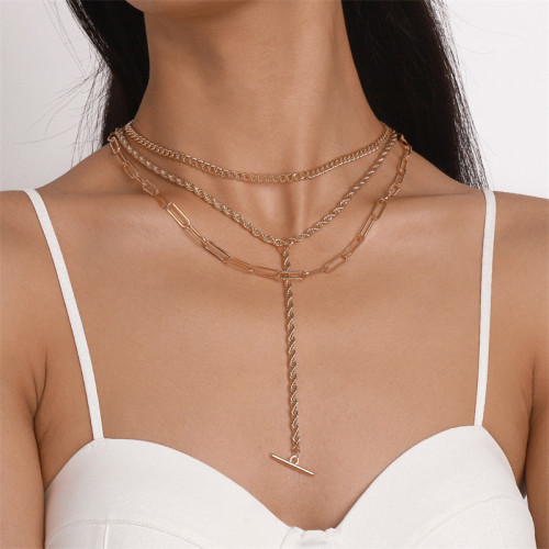 Guld Daily Party Enkelhet Geometriska Solid Chains Halsband