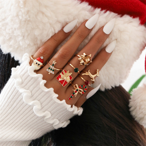 Anéis de retalhos de árvore de Natal de Papai Noel multicoloridos Simplicidade