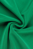 Robes de sirène trompette à col en V et à plis solides Green Party