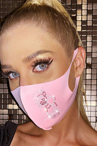 Pink Casual Street Solid Patchwork Hot Drill Mask