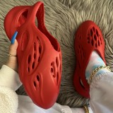 Chaussures confortables rondes évidées décontractées rouges