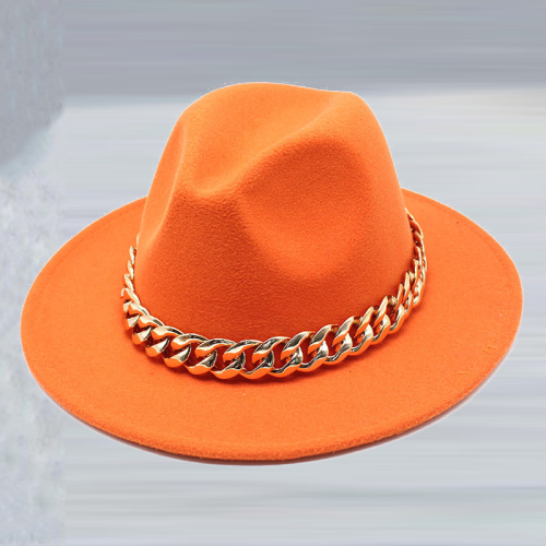 Tangerine Red Street Kändisar Patchwork Chains Hat