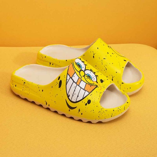 Sapatos confortáveis ​​amarelos com estampa simples e estampa casual
