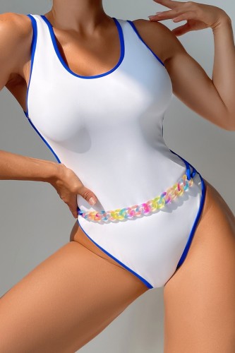 White Sexy Solid Patchwork Swimwears (With Paddings)