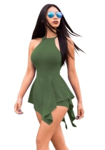 Army Green Backless Solid Fashion sexy Jumpsuits & Rompers