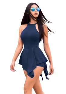 Royal blue Backless Solid Fashion sexy Jumpsuits & Rompers