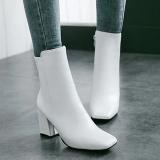 White Fashion Solid Color Keep Warm Short Boots