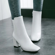 White Fashion Solid Color Keep Warm Short Boots