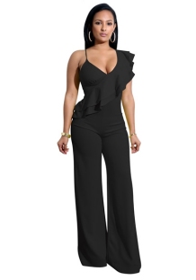 Black Backless Solid Fashion sexy Jumpsuits & Rompers