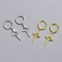 Silver Fashion Street Solid The Stars Earrings