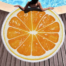 Orange Casual Party Print Tassel Split Joint Beach Mat