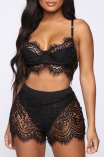 Black Fashion Sexy Solid Split Joint Lingerie