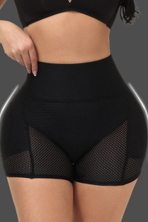 Black Fashion Casual Patchwork Solid See-through Bustiers