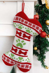Red Green Party Vintage Print Snowflakes Split Joint Sock