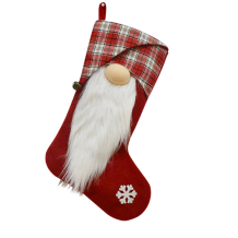 Red Party Vintage Cute Plaid Santa Claus Split Joint Sock