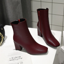 Red Fashion Solid Color Keep Warm Short Boots