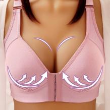 Pink Fashion Sexy Solid Patchwork No Wire Breathable Bra