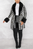Black Daily Party Turndown Collar Outerwear